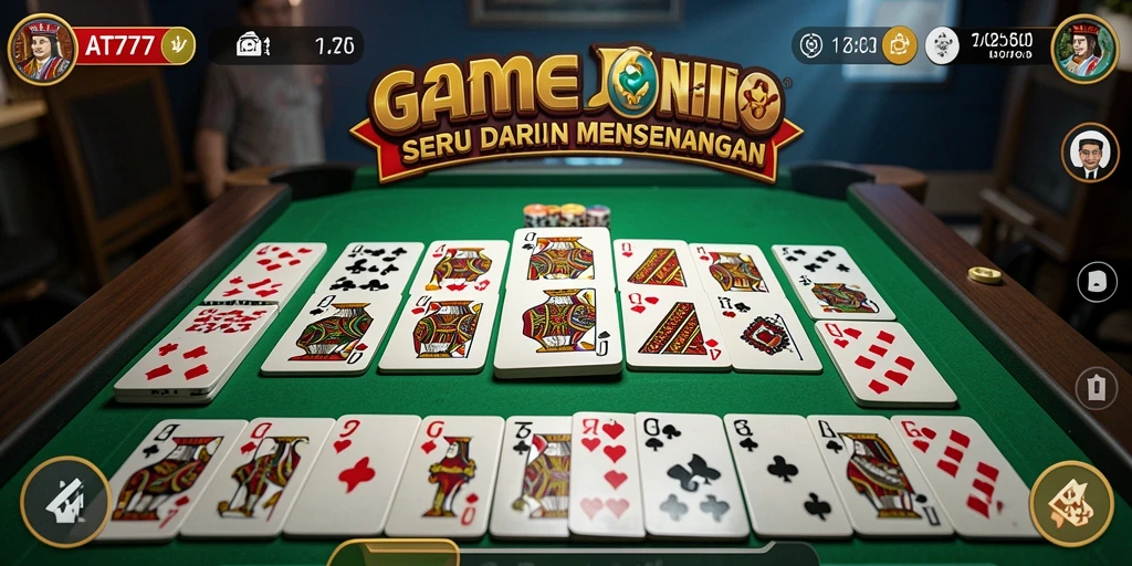 Screenshot gameplay AT777 menampilkan suasana seru bermain Domino.