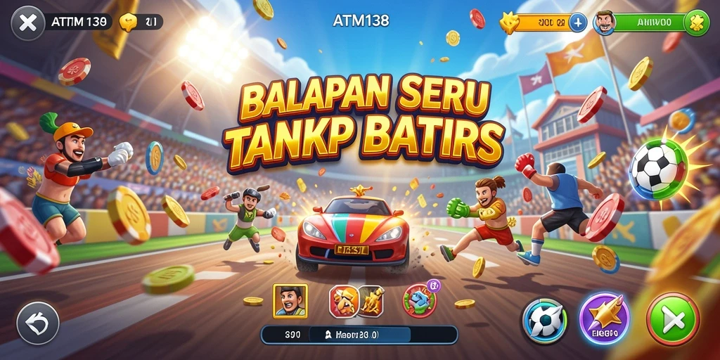 Screenshot menampilkan aksi balapan seru di lintasan kota.