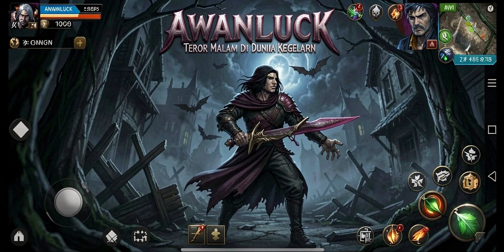 Gameplay menegangkan AWANLUCK yang penuh kegelapan dan misteri.