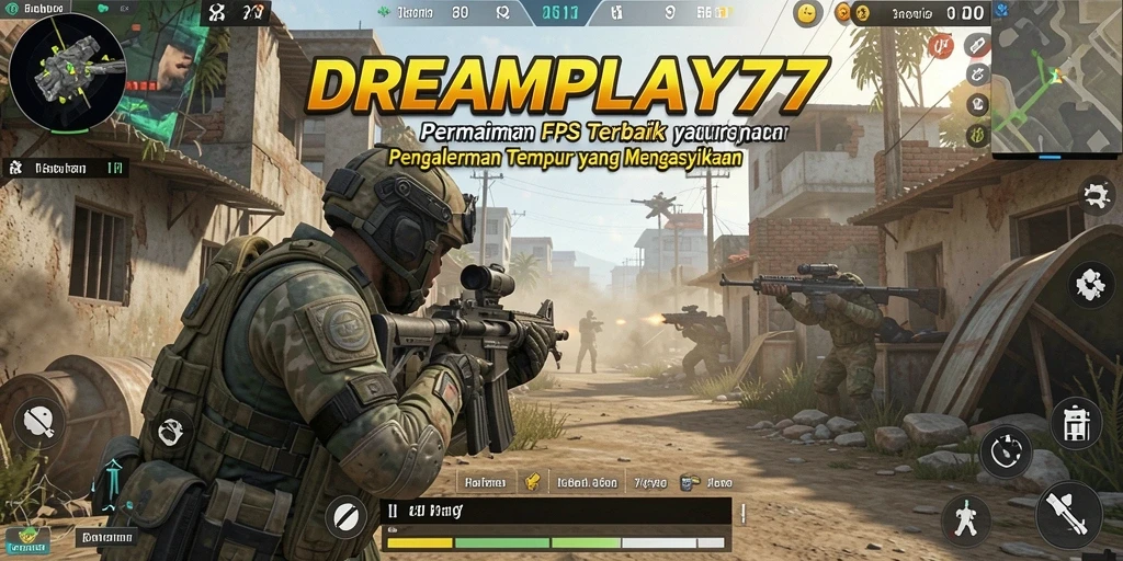 Gameplay mendebarkan dari DREAMPLAY77, menunjukkan aksi tembak-menembak yang intens.