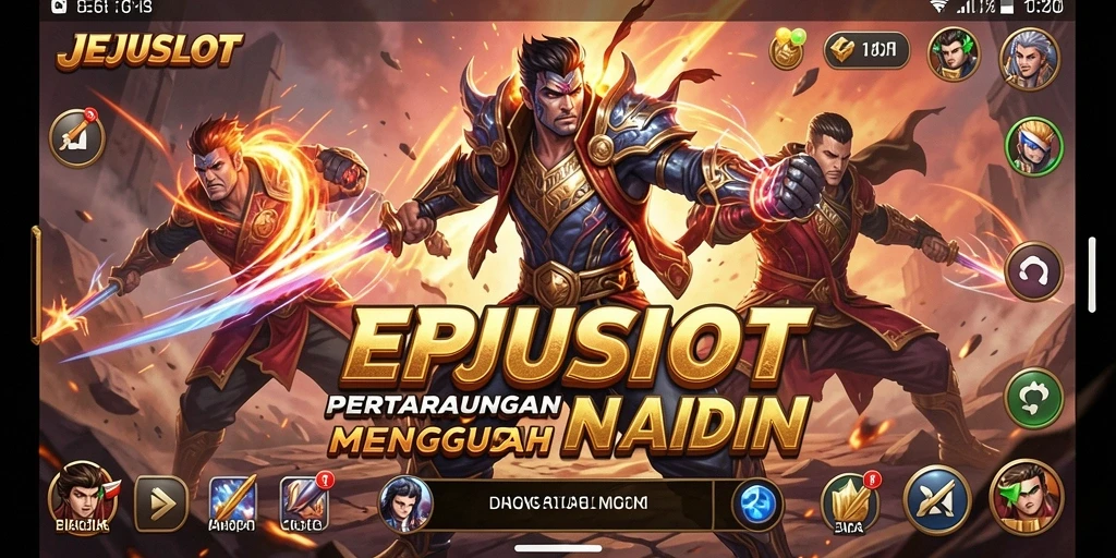 Screenshot gameplay JEJUSLOT menampilkan aksi pertarungan yang intens.