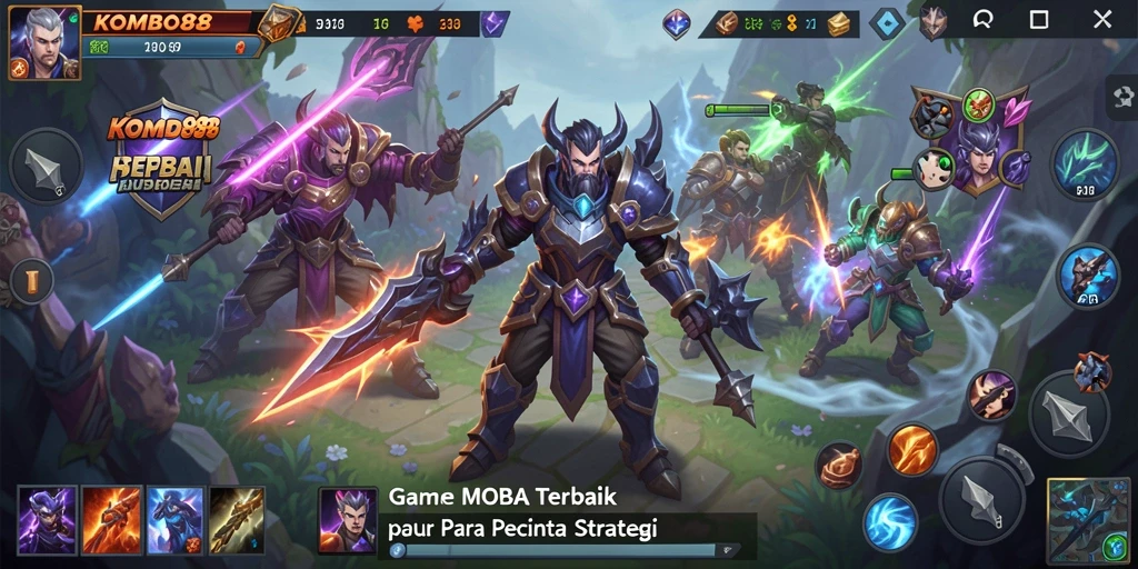 Tangkapan layar gameplay seru KOMBO88 dalam aksi MOBA.