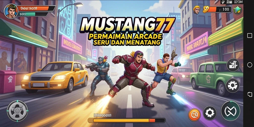Tampilan gameplay seru dari MUSTANG77 dengan grafik menarik dan tantangan mendebarkan.