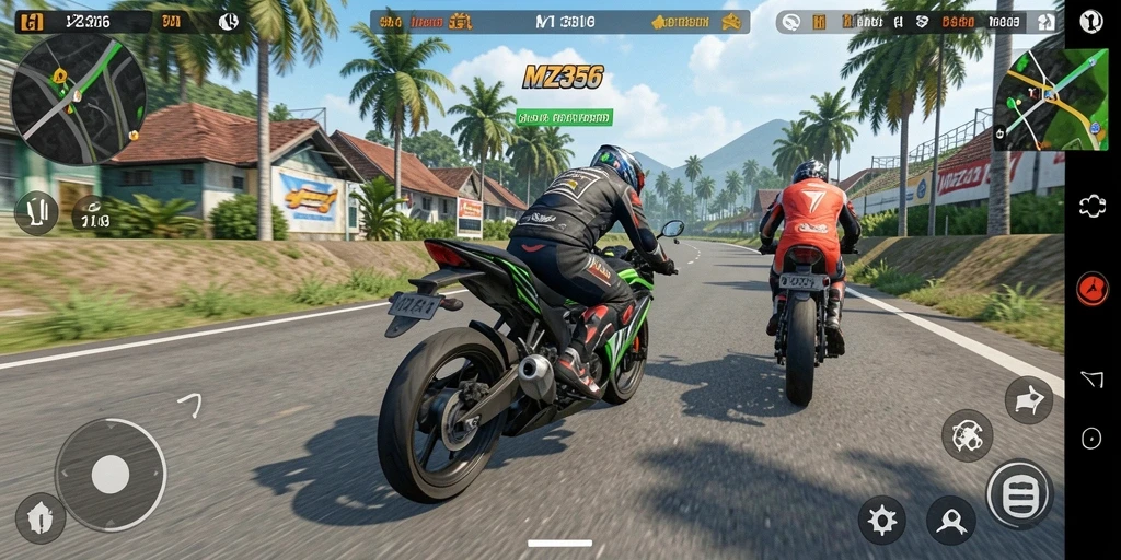 Gameplay seru dan mendebarkan dari MZ356 saat berbalap.