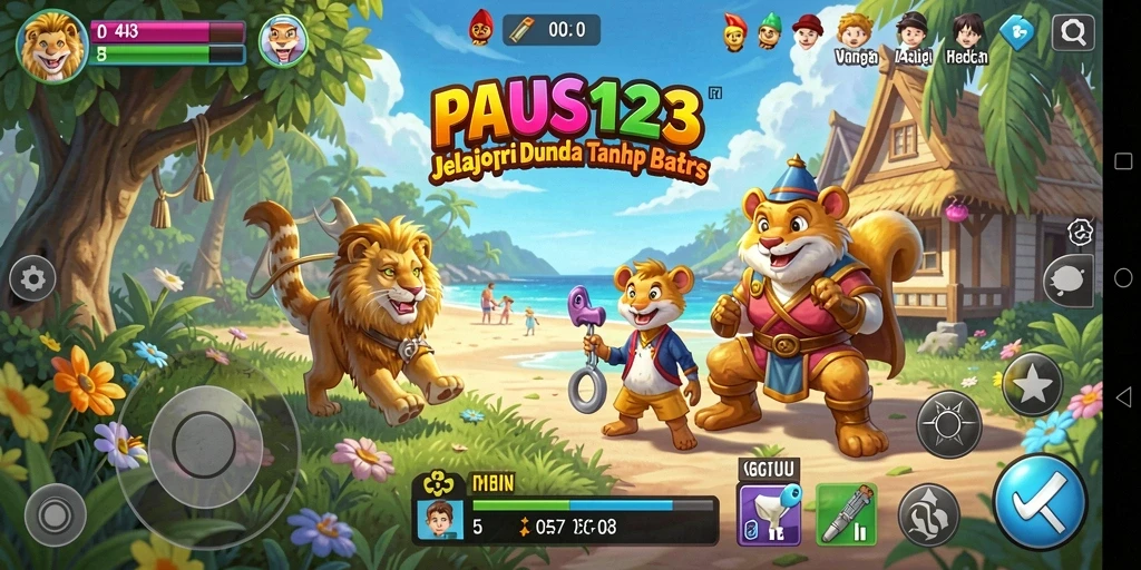 Screenshot PAUS123 menampilkan pemain menjelajahi dunia terbuka yang luas.