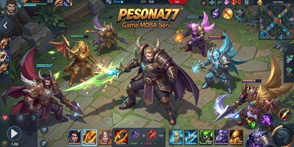 Tampilan aksi seru dalam gameplay PESONA77 yang menampilkan pertarungan karakter.