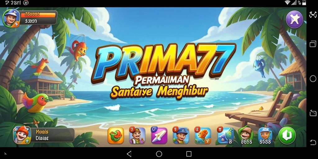 Tampilan menarik dari gameplay PRIMA77 yang penuh warna.