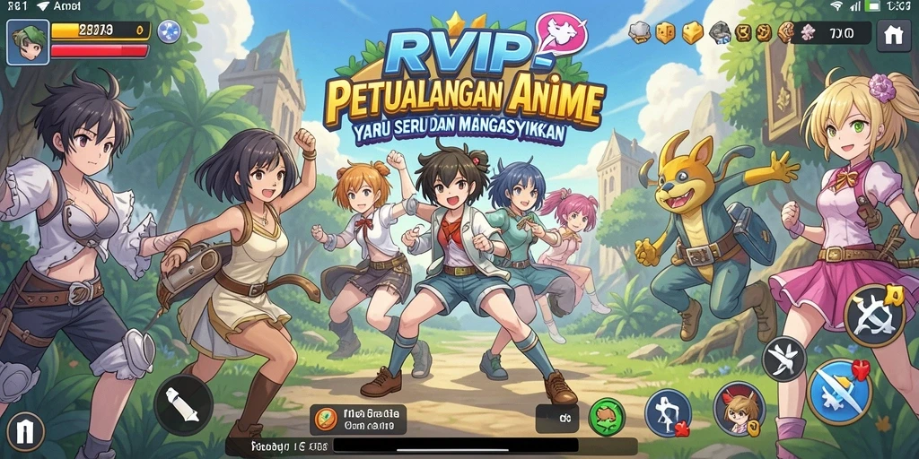 Tampilkan screenshot gameplay seru dari RPG Anime.
