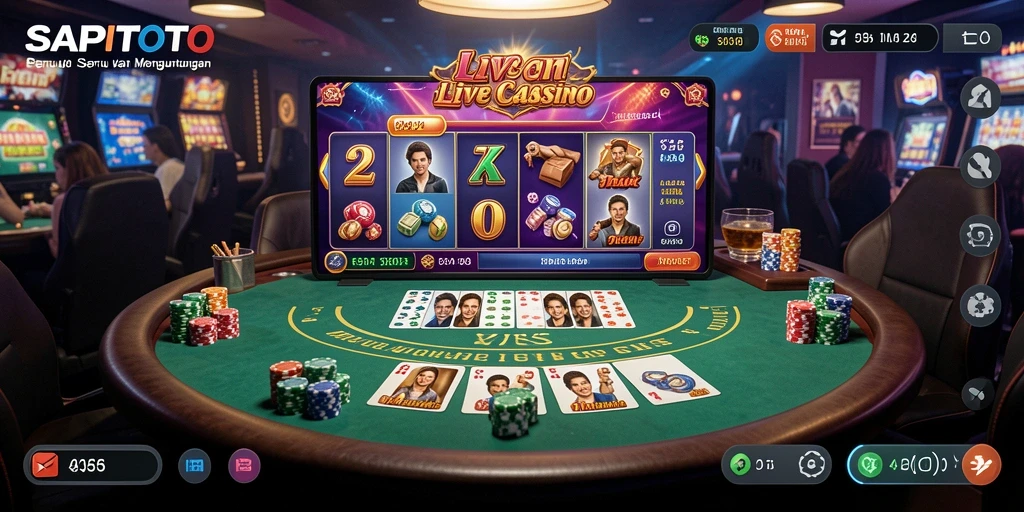 Tampilan gameplay SAPITOTO yang mendebarkan dengan dealer langsung.