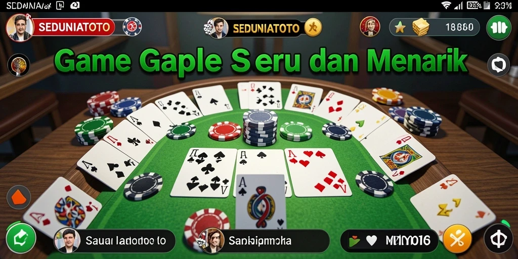 Gambaran gameplay Gaple seru di SEDUNIATOTO.
