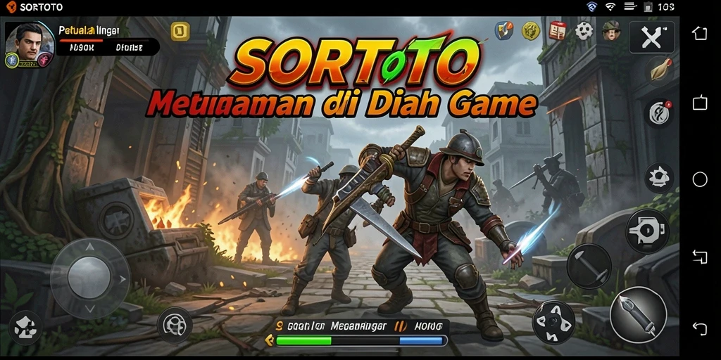 Tampilan gameplay SORTOTO yang menakjubkan saat menjelajahi dunia petualangan.