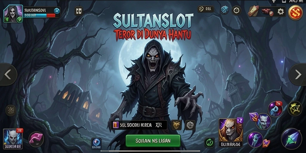 Tangkapan layar menampilkan karakter hantu yang menyeramkan di SULTANSLOT.
